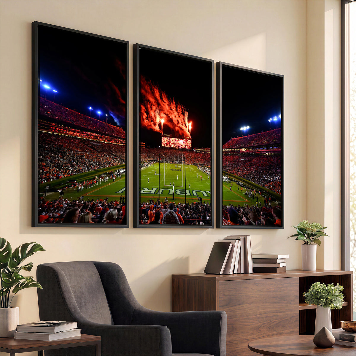 59046876-MGV-CV-36X24 - Jordan-Hare Football Stadium Wall Art Canvas Print, Football Stadium Aerial View