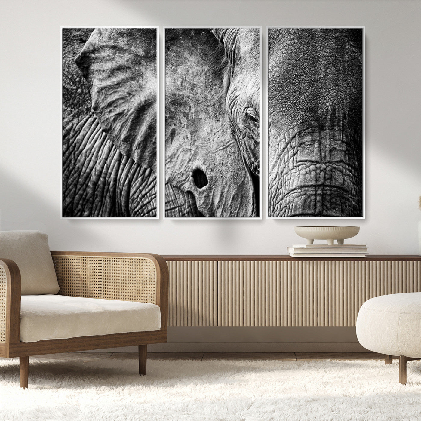 MGV-FC-48X32-3P - Wild Old Elephant Wall Art Canvas Print