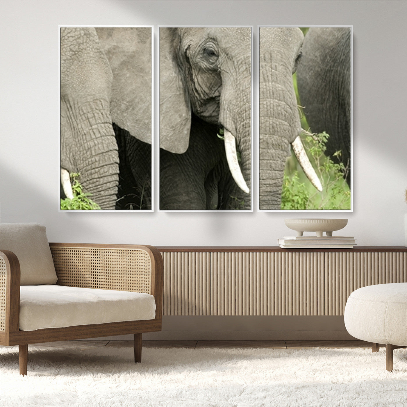 MGV-FC-48X32-3P - Wild Elephant Wall Art Canvas Print