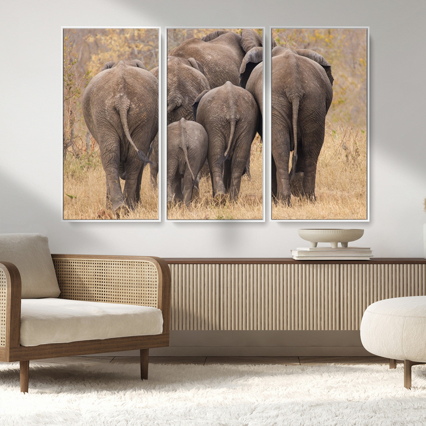 MGV-FC-48X32-3P - Wild Elephant Wall Art Canvas Print