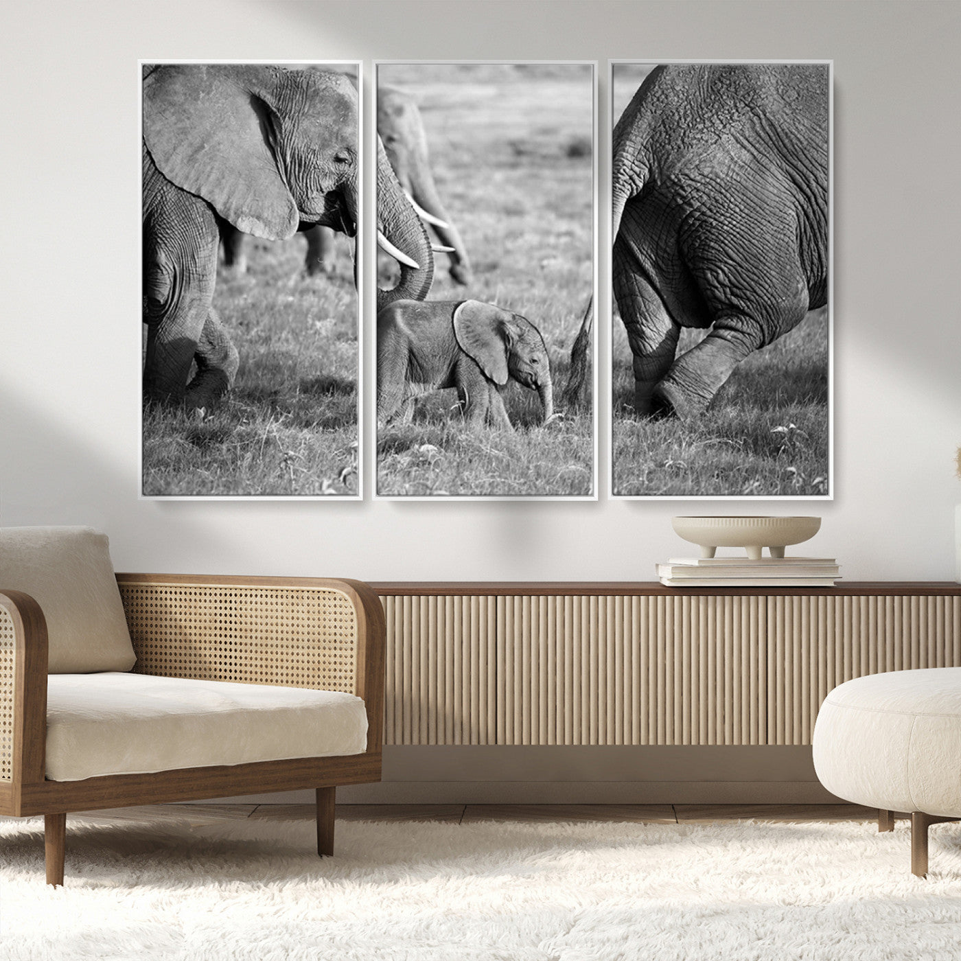 MGV-FC-48X32-3P - Wild Elephant Wall Art Canvas Print
