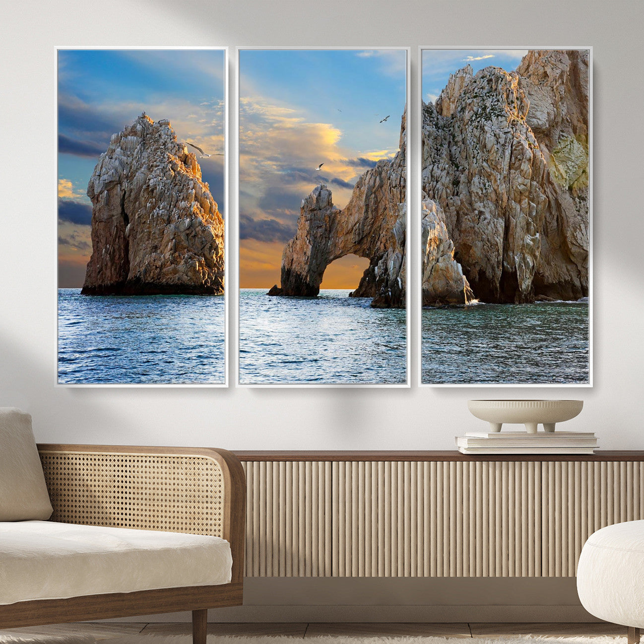 63505689-MGV-CV-36X24 - El Arco Cabo San Lucas Ocean Arch Wall Art Canvas Print, Baja California Rock Arch Seascape Canvas Print, Mexico Coastal Landmark Scenic Art Printing