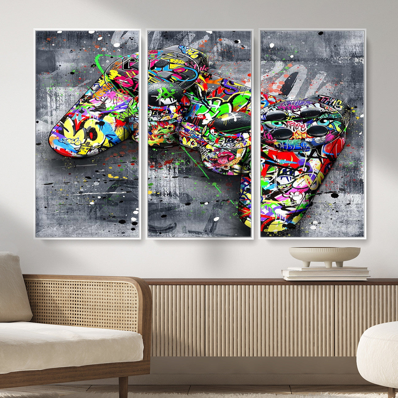 42929610-MGV-CV-36X24 - Graffiti Canvas Wall-Art For Bedroom - Gaming Wall Art For Teen Boys - Abstract Painting Pop Art Modern Home Wall Decor Ready to Hang
