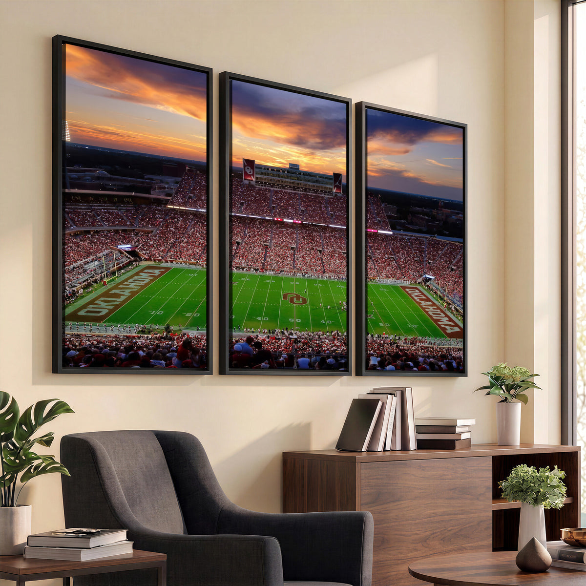 51457497-MGV-CV-36X24 - Oklahoma Sooners Stadium Wall Art Canvas Print, College Football Decor