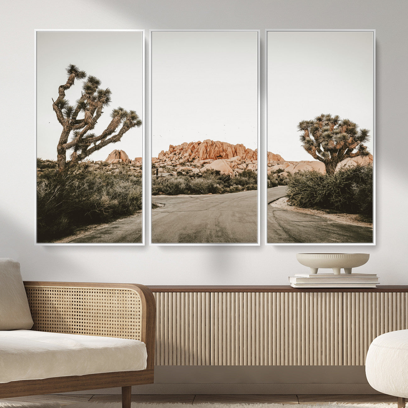 97248544-MGV-CV-36X24 - Joshua Tree Desert Wall Art Canvas Print, Minimal Southwestern Landscape Nature Wall Decor for Modern and Boho Interiors