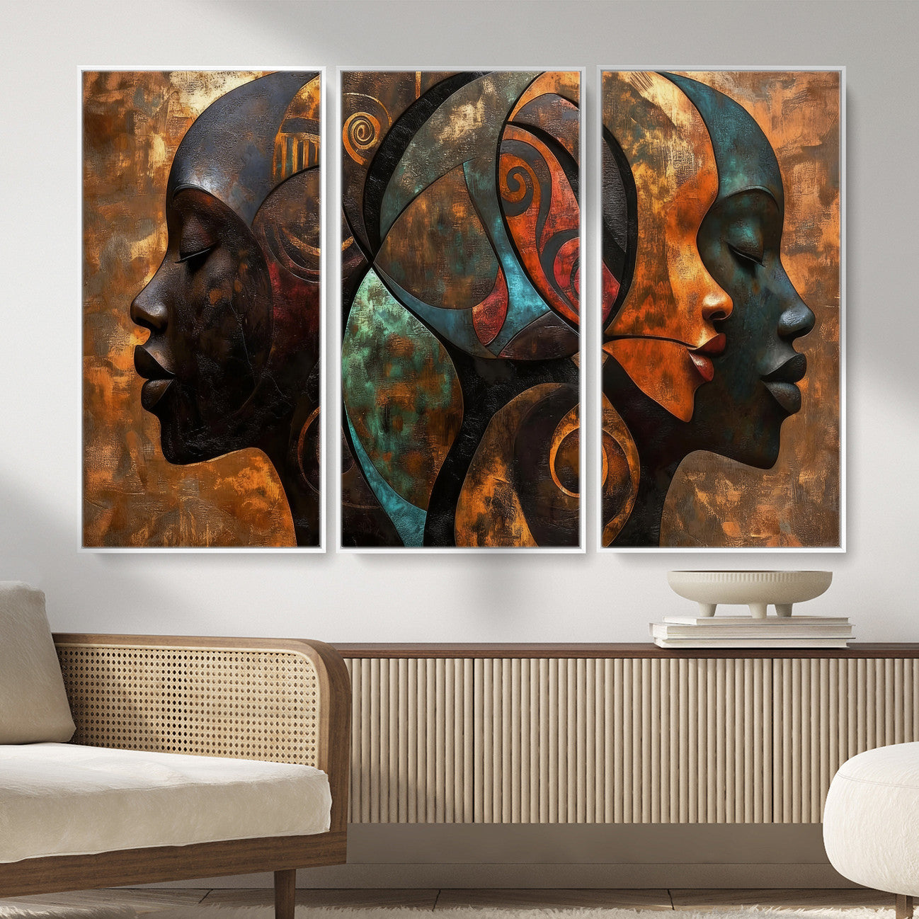 81517886-MGV-CV-36X24 - Abstract Afro American Women Wall Art Canvas Print
