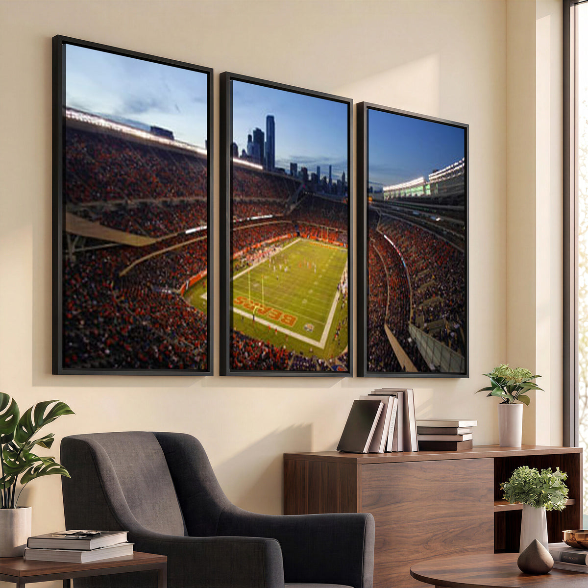 50691720-MGV-CV-36X24 - Chicago Bears Soldier Field Canvas Wall Art, NFL Stadium Panorama Print, Football Arena Photography for Sports Fans