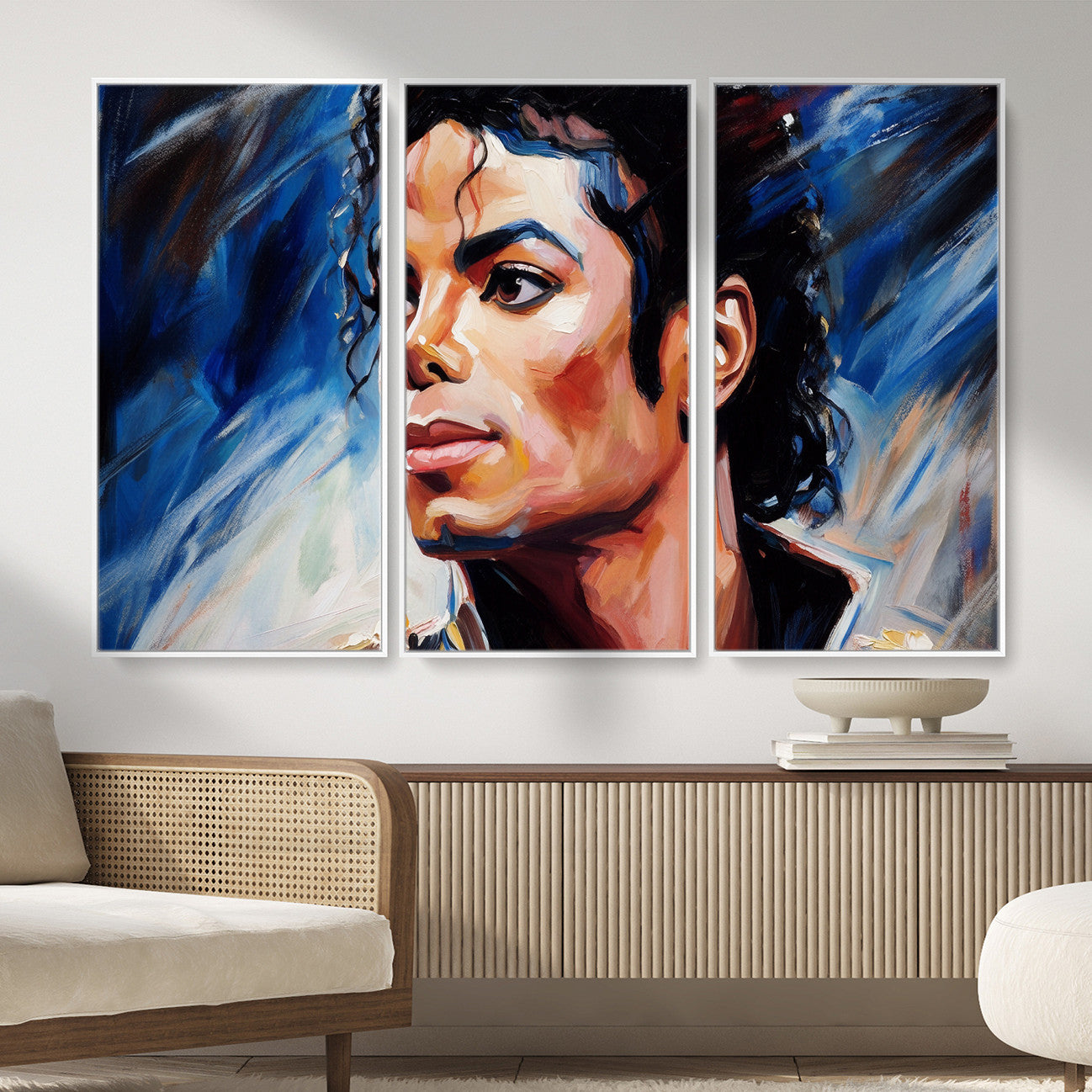 51466481-MGV-CV-36X24 - Abstract Michael Jackson Photo Wall Art Canvas Print