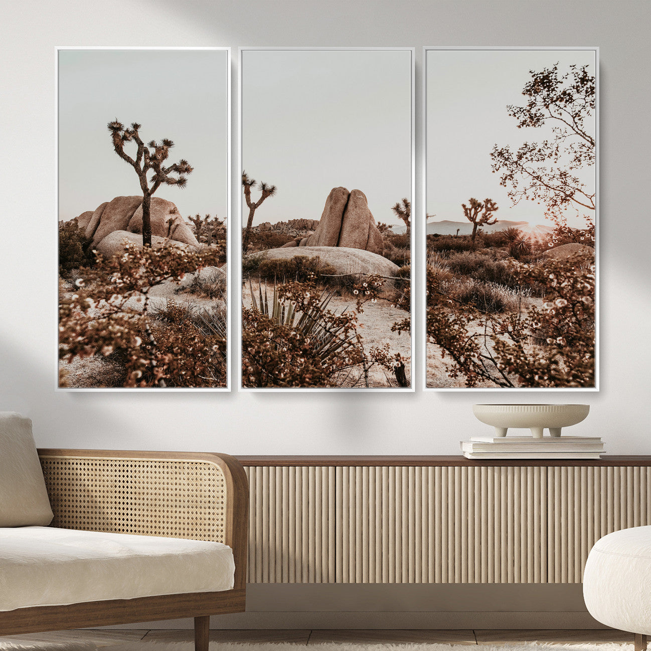 75778944-MGV-CV-36X24 - Joshua Tree Desert Canvas Wall Art Print - Desert Landscape Photography, Boho Southwest Wall Decor, Nature Canvas - Ready to Hang