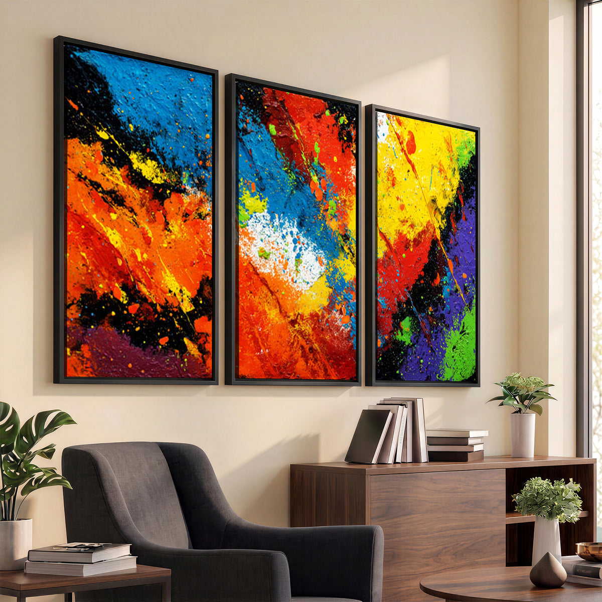 74888753-MGV-CV-36X24 - Vibrant Blue Abstract Canvas Wall Art Colorful Painterly Oil Painting Style Print
