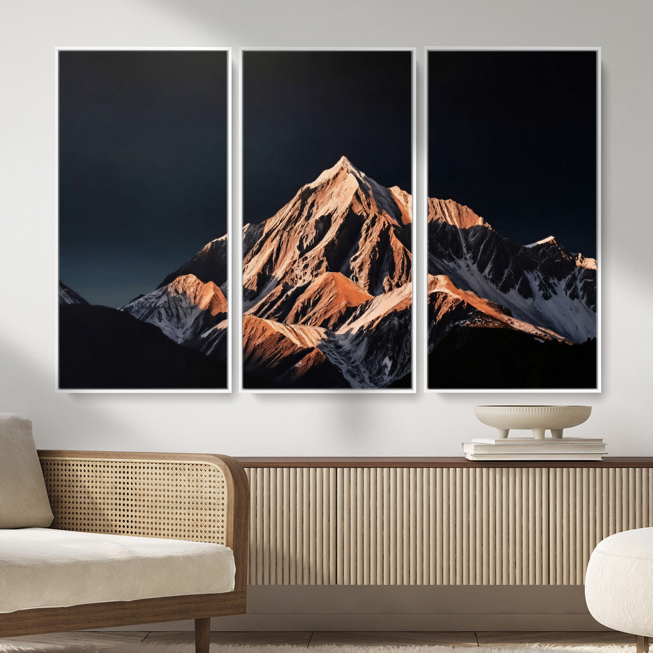10196184-MGV-CV-36X24 - Snow Mountain Wall Art Canvas Print for Living Room Decor