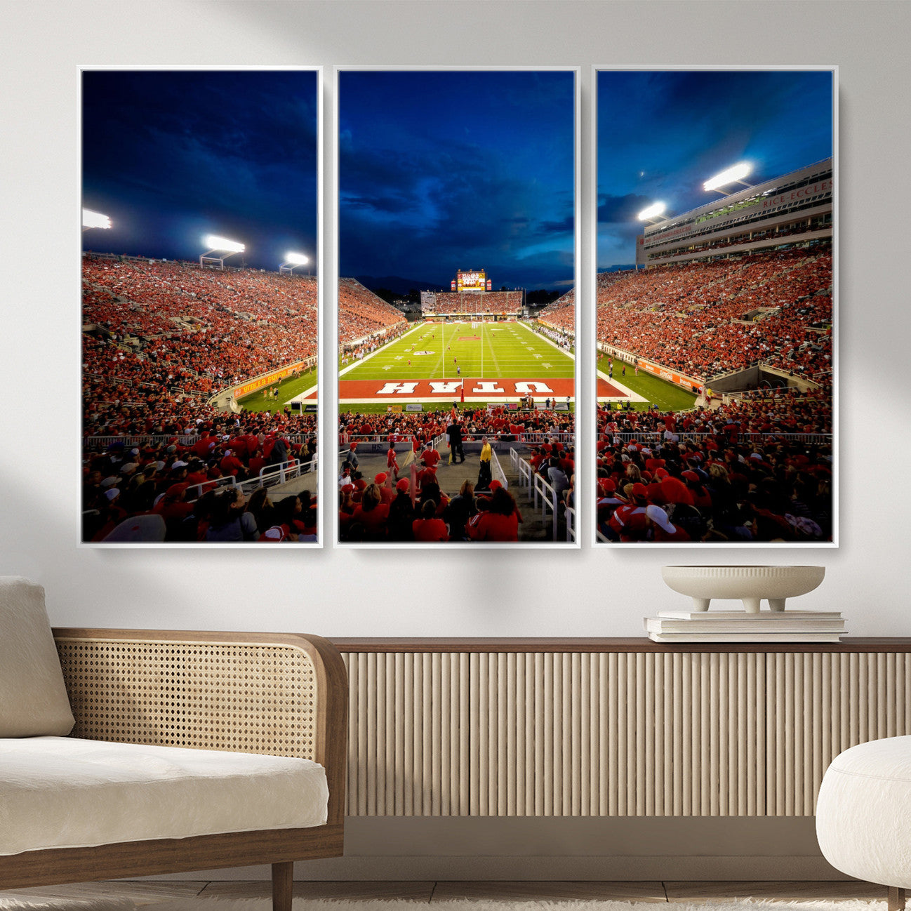 74019251-MGV-CV-36X24 - Rice-Eccles Stadium Wall Art Canvas Print - Utah Salt Lake City Stadium Print
