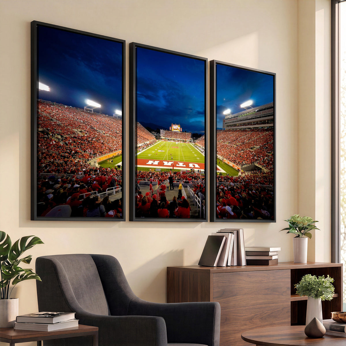 74019251-MGV-CV-36X24 - Rice-Eccles Stadium Wall Art Canvas Print - Utah Salt Lake City Stadium Print