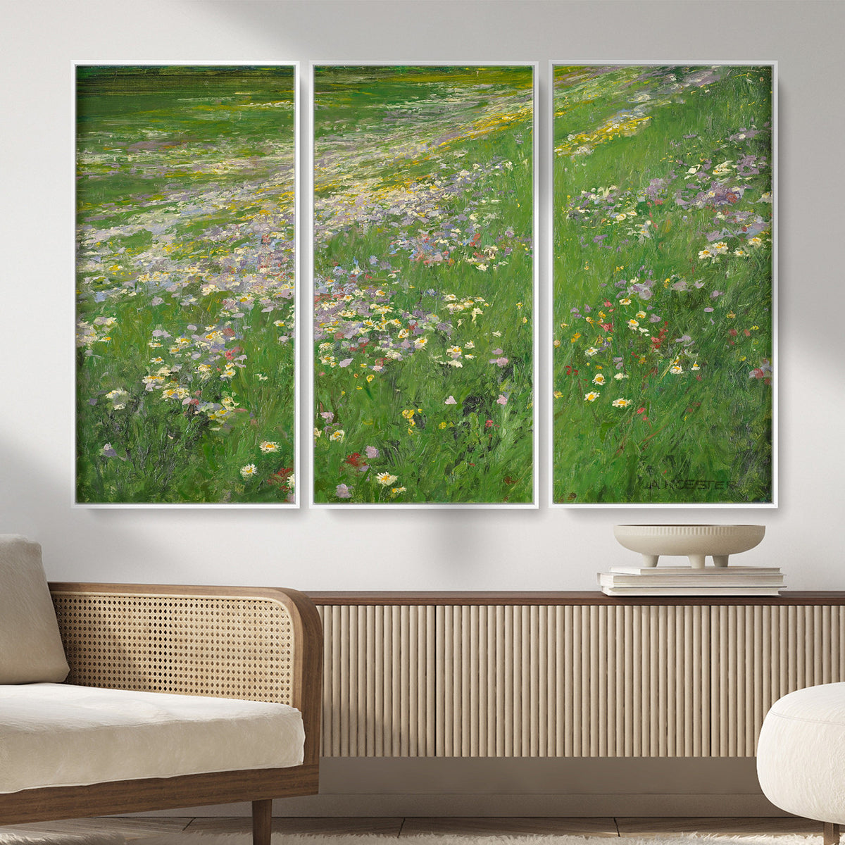 63535040-MGV-CV-36X24 - Alexander Koester Flower Meadow Canvas Wall Art, Vintage Landscape Print