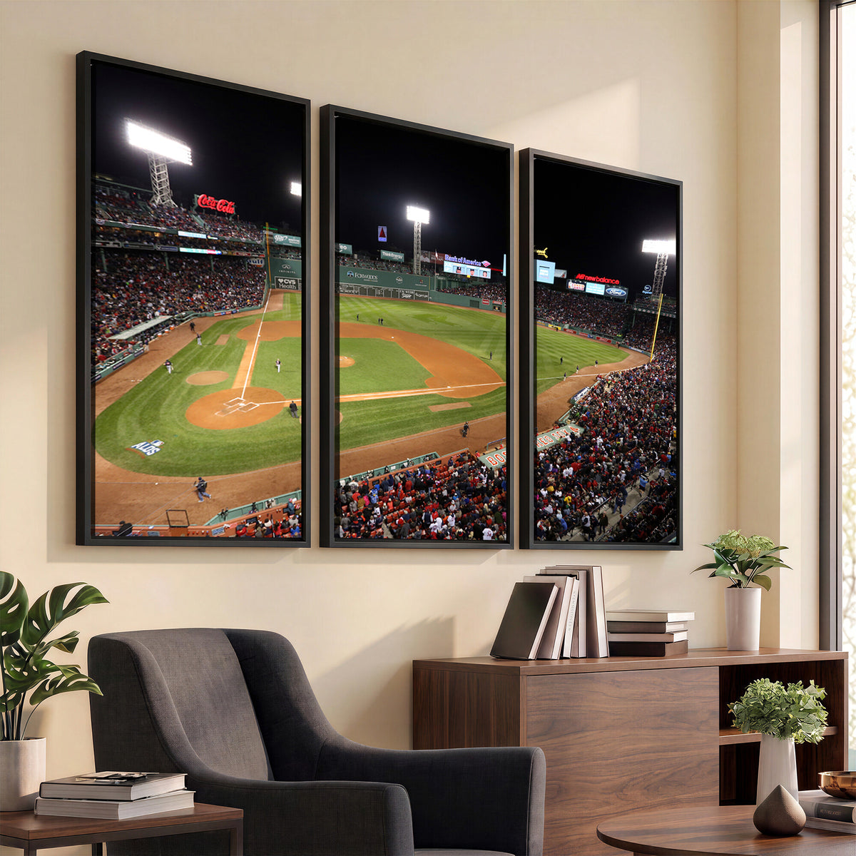 86945D-MGV-CV-36X24 - Fenway Park Boston Red Sox Baseball Stadium Wall Art Canvas Print for Gift Baseball Lover MLB Wall Art College Dorm Wall Decor Baseball Gift