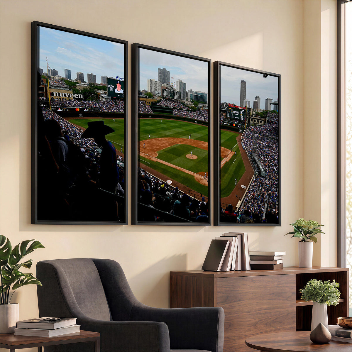 34859D-MGV-CV-36X24 - Chicago Cubs Baseball Team Print - Wrigley Field Stadium
