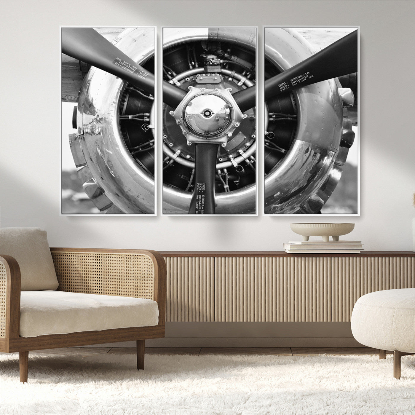 MGV-FC-48X32-3P - Vintage Airplane Wall Art Canvas Print