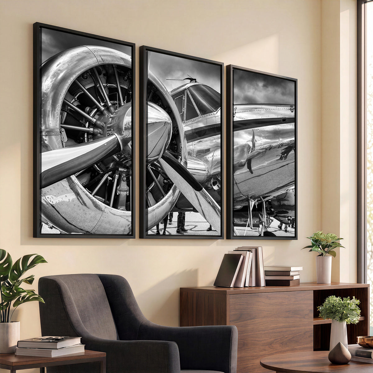 40672-MGV-CV-36X24 - Vintage Antique Airplane Wall Art Canvas Print