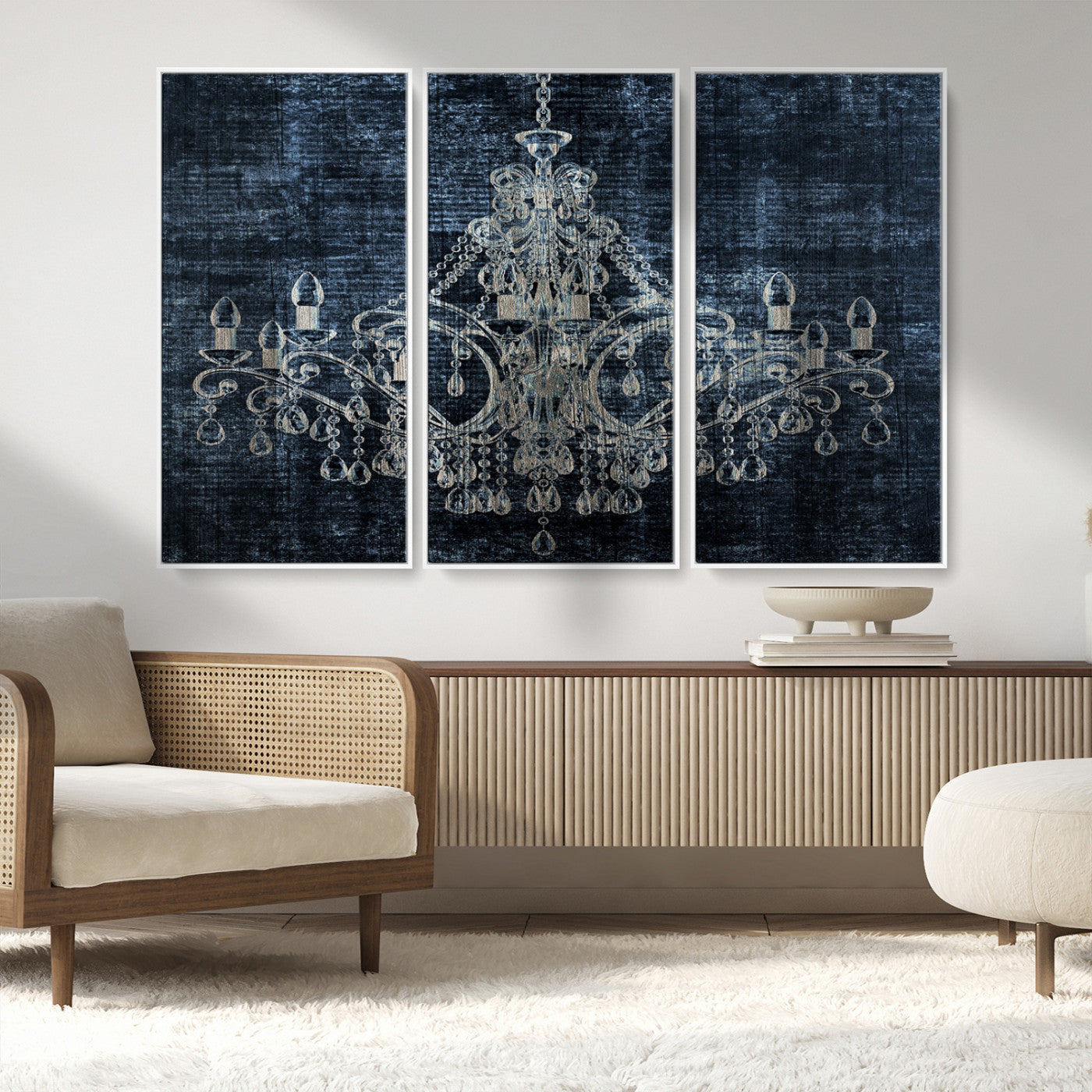 MGV-FC-48X32-3P - Dark Chandelier Wall Art Canvas Print