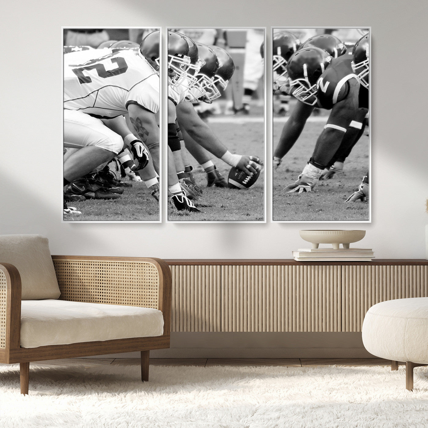 MGV-FC-48X32-3P - American Football Player Wall Art Canvas Print