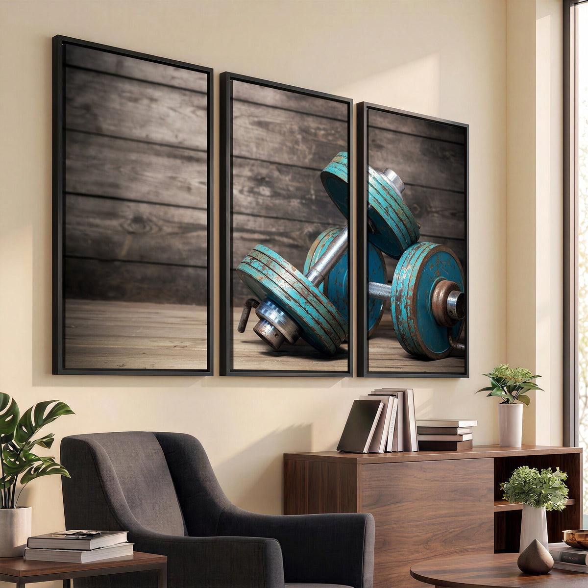 39364-MGV-CV-36X24 - Dumbbell and Sport Wall Art Canvas Print