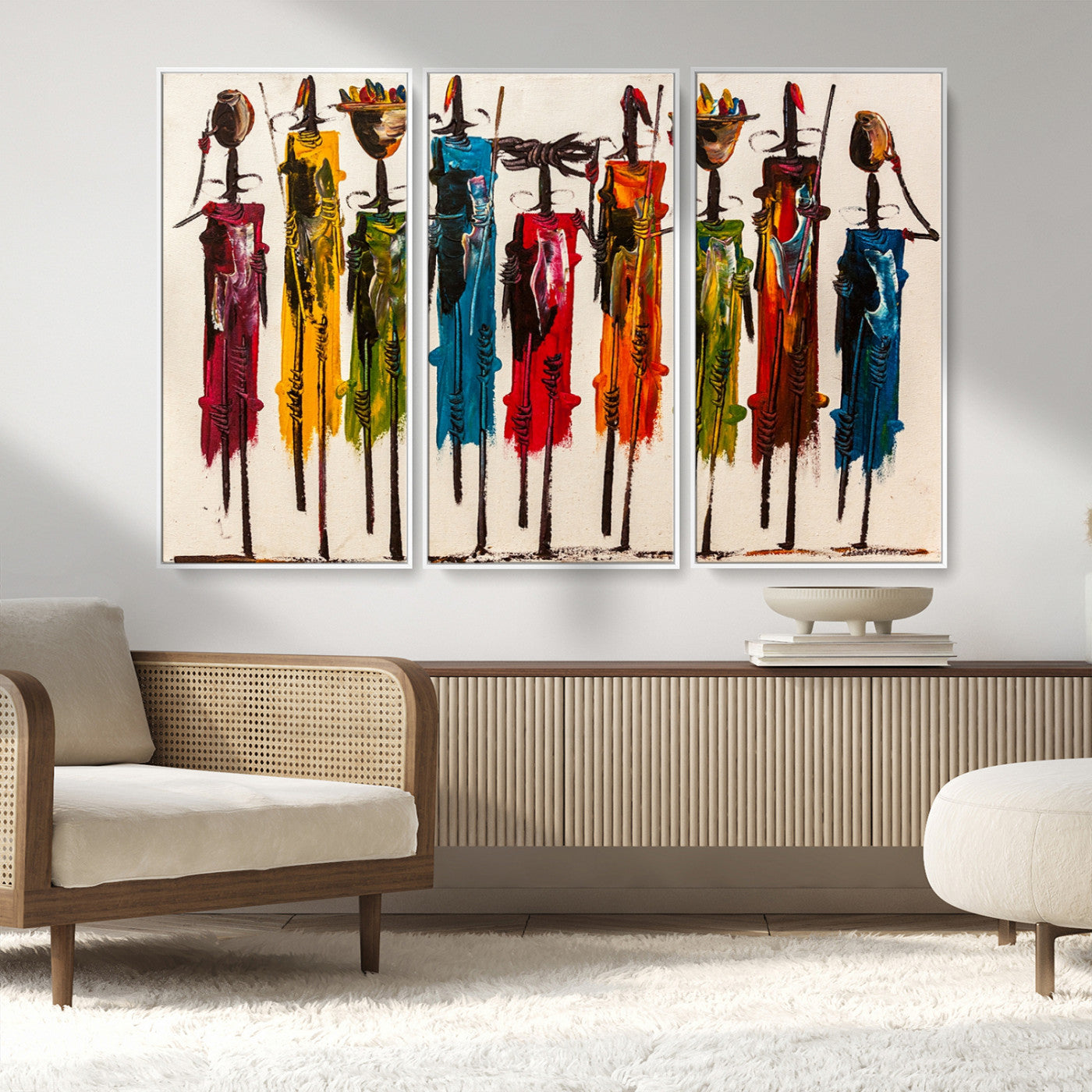 MGV-FC-48X32-3P - Abstract African Women Wall Art Canvas Print