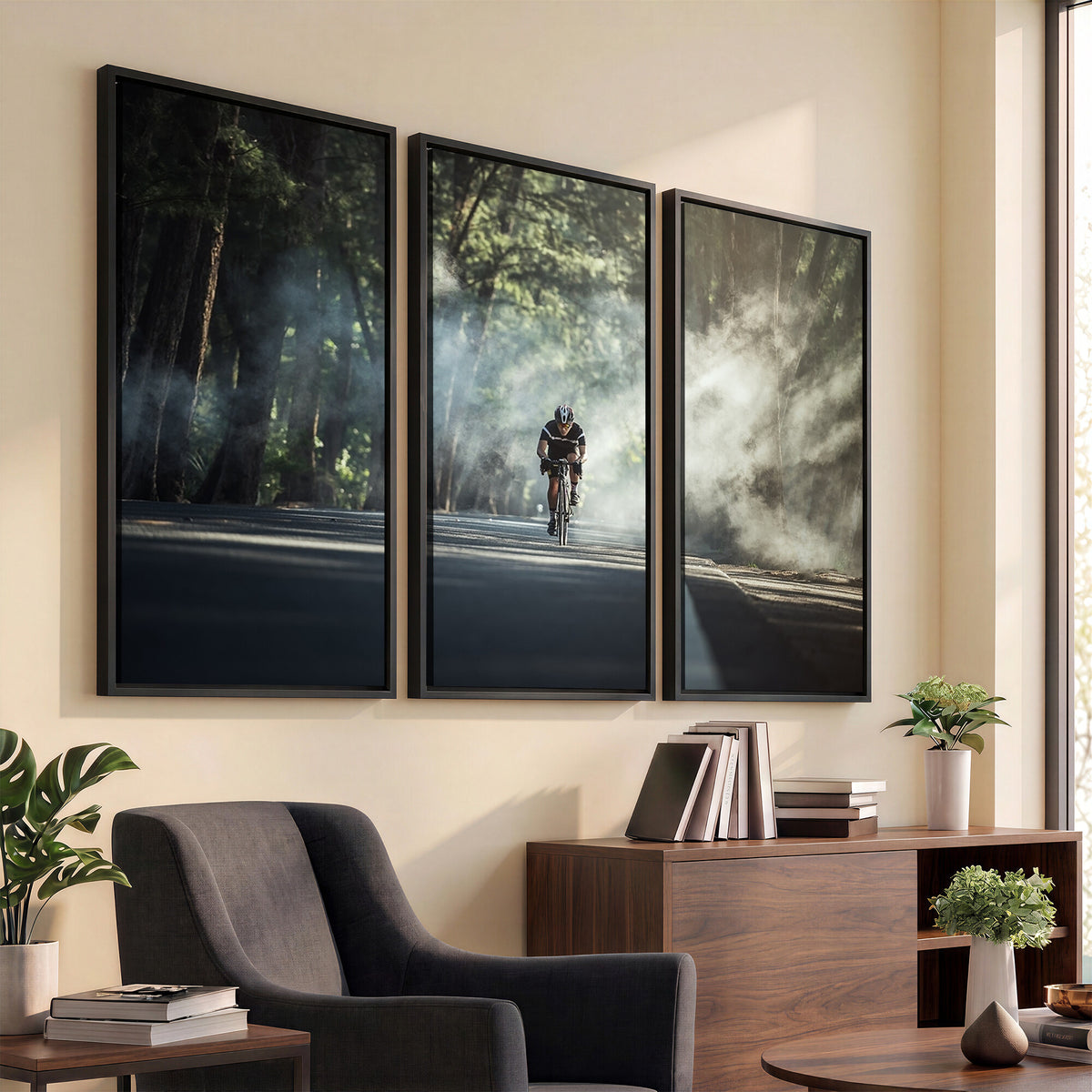 60298-MGV-CV-36X24 - Cycling Road Bike in the Morning, Cycling Road Bike Canvas Print