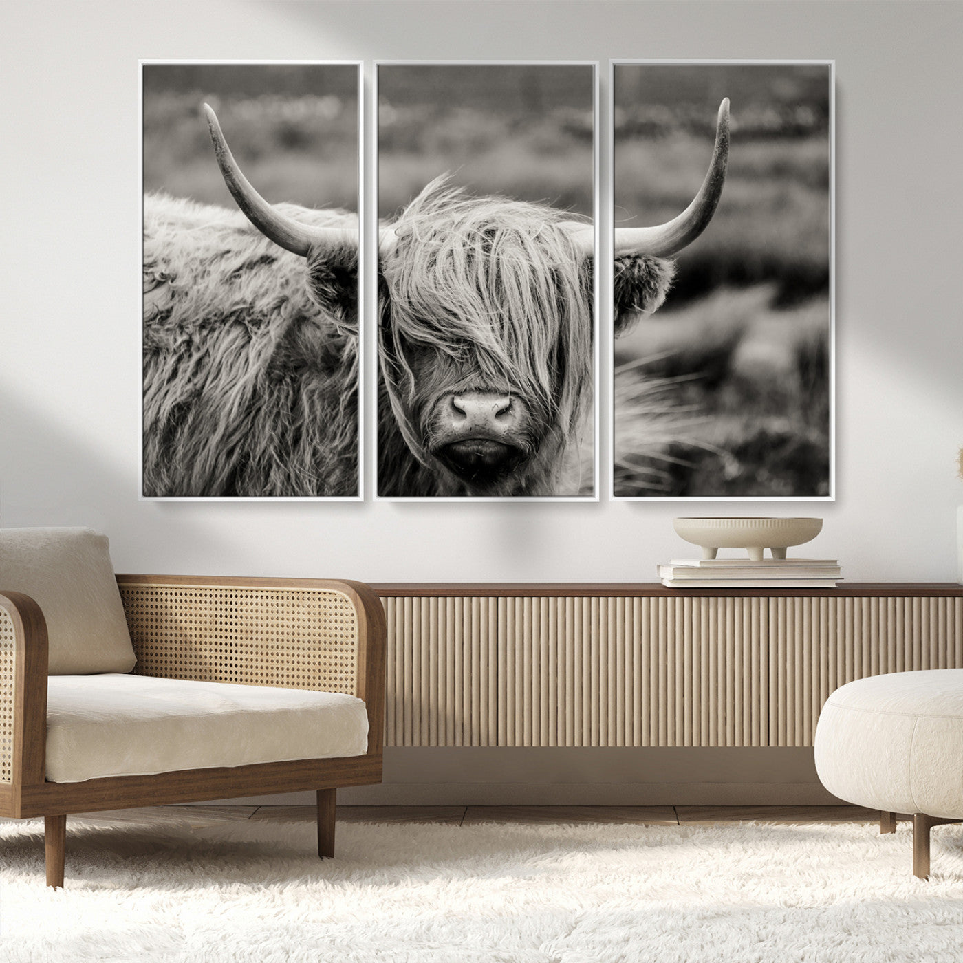 MGV-FC-48X32-3P - Cow Focus Canvas Wall Art Print