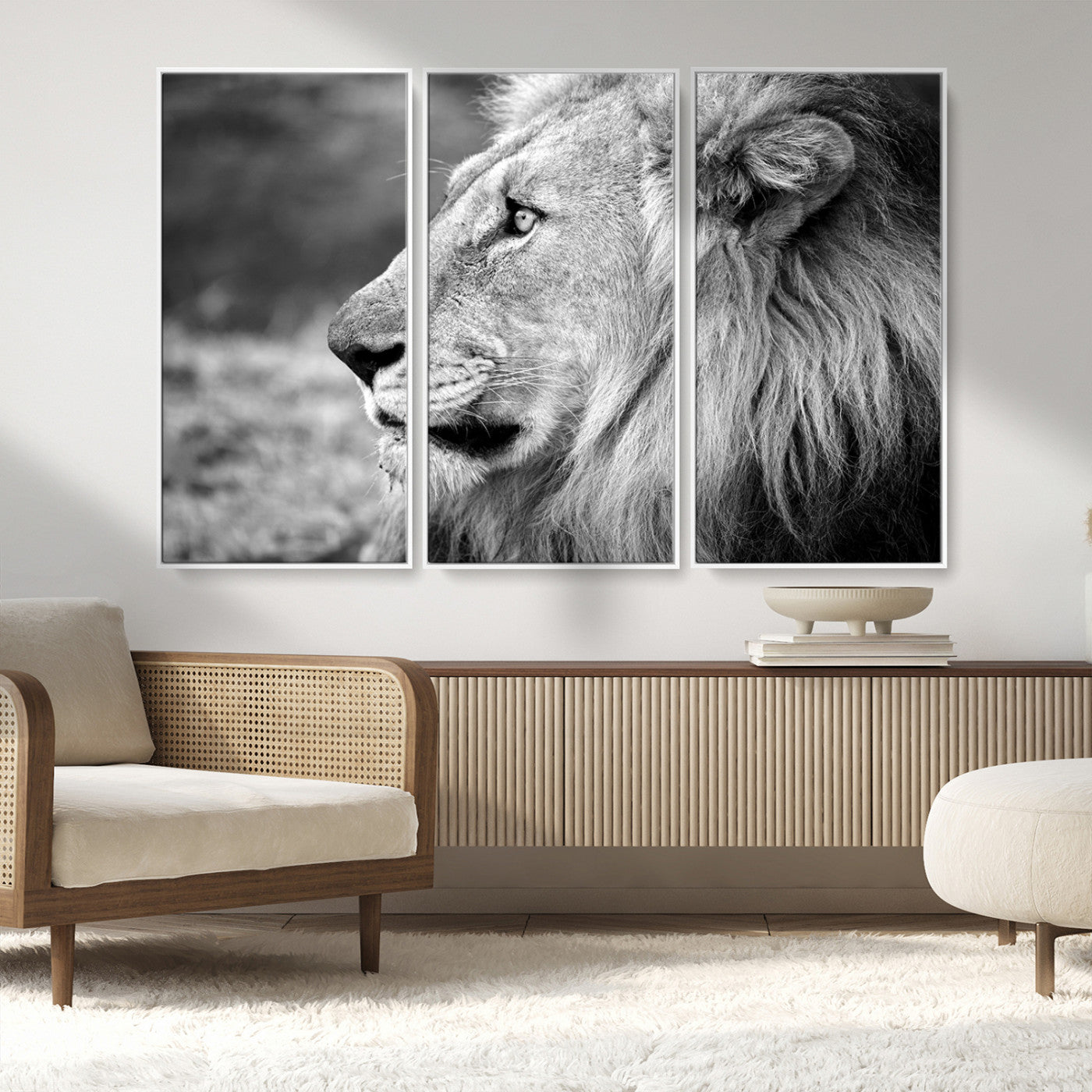 MGV-FC-48X32-3P - African Lion Wall Art Canvas Print