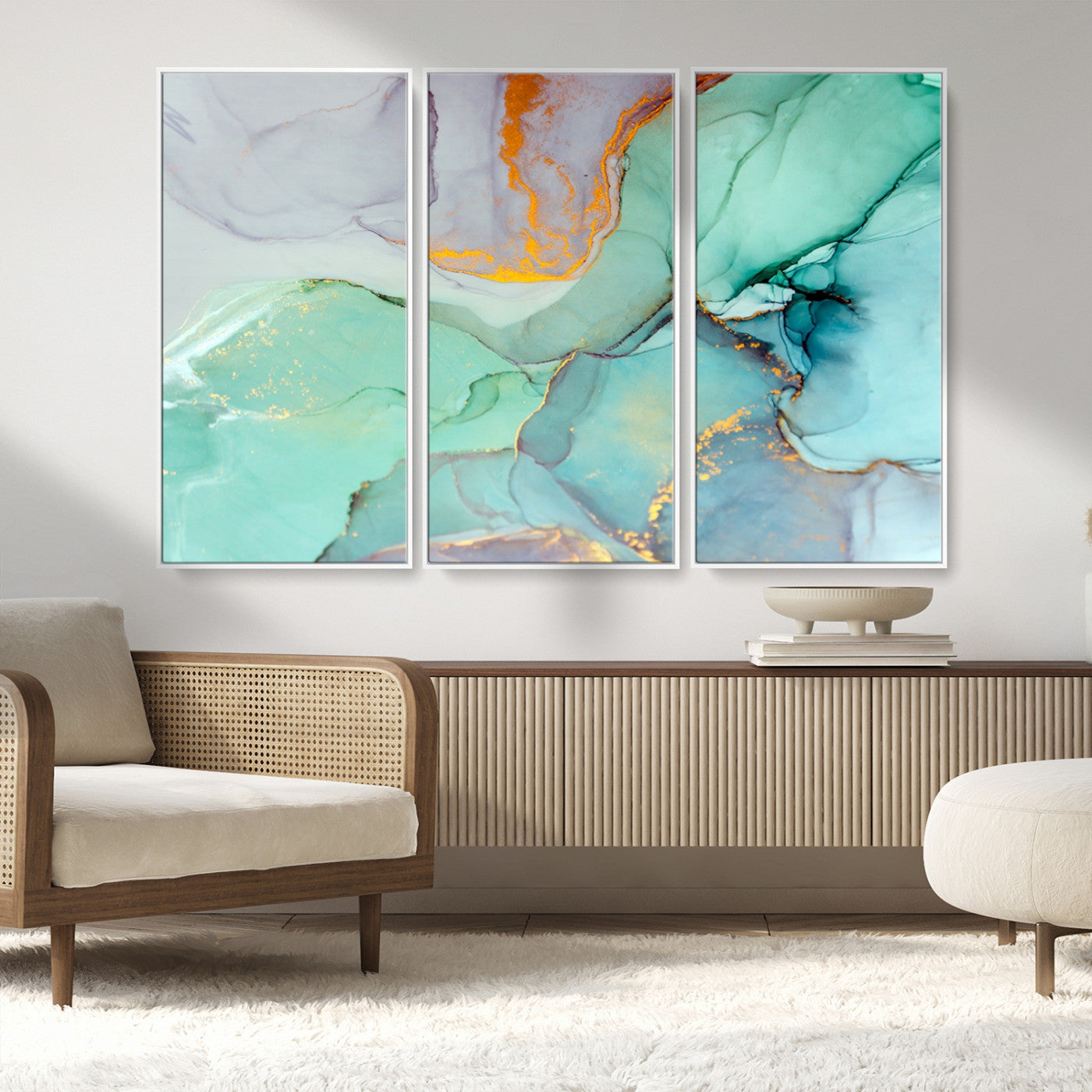 MGV-FC-48X32-3P - Colorful Marble Fluid Effect Canvas Wall Art Print