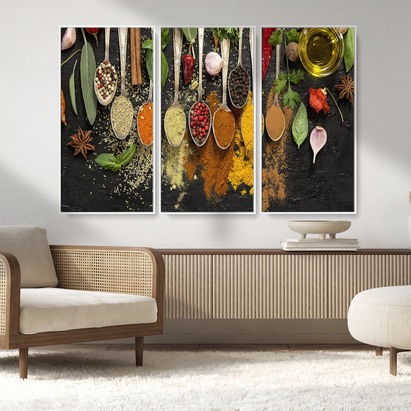 MGV-FC-48X32-3P - Kitchen Spice Wall Art Canvas Print