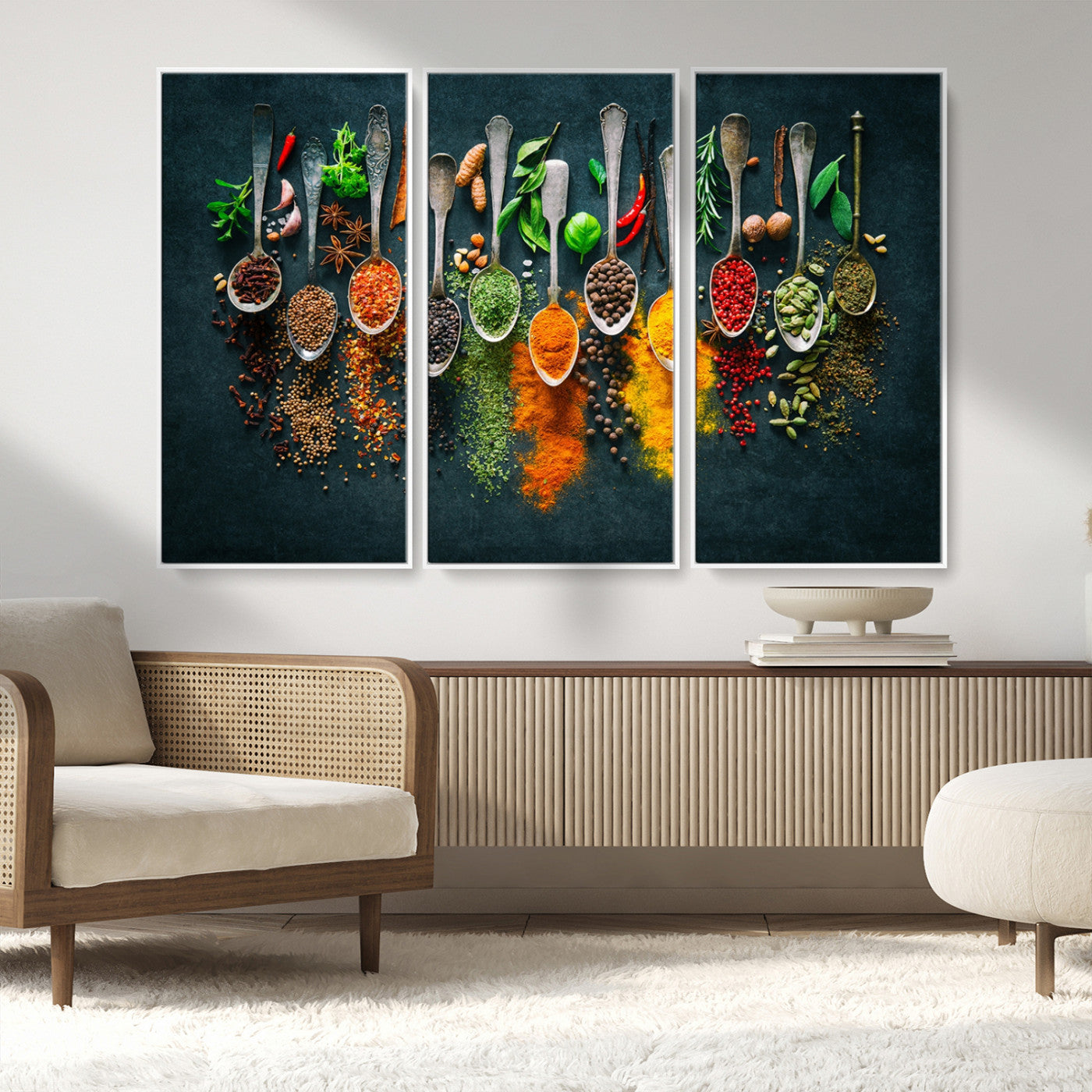 MGV-FC-48X32-3P - Herbs and Spices Kitchen Wall Art Canvas Print
