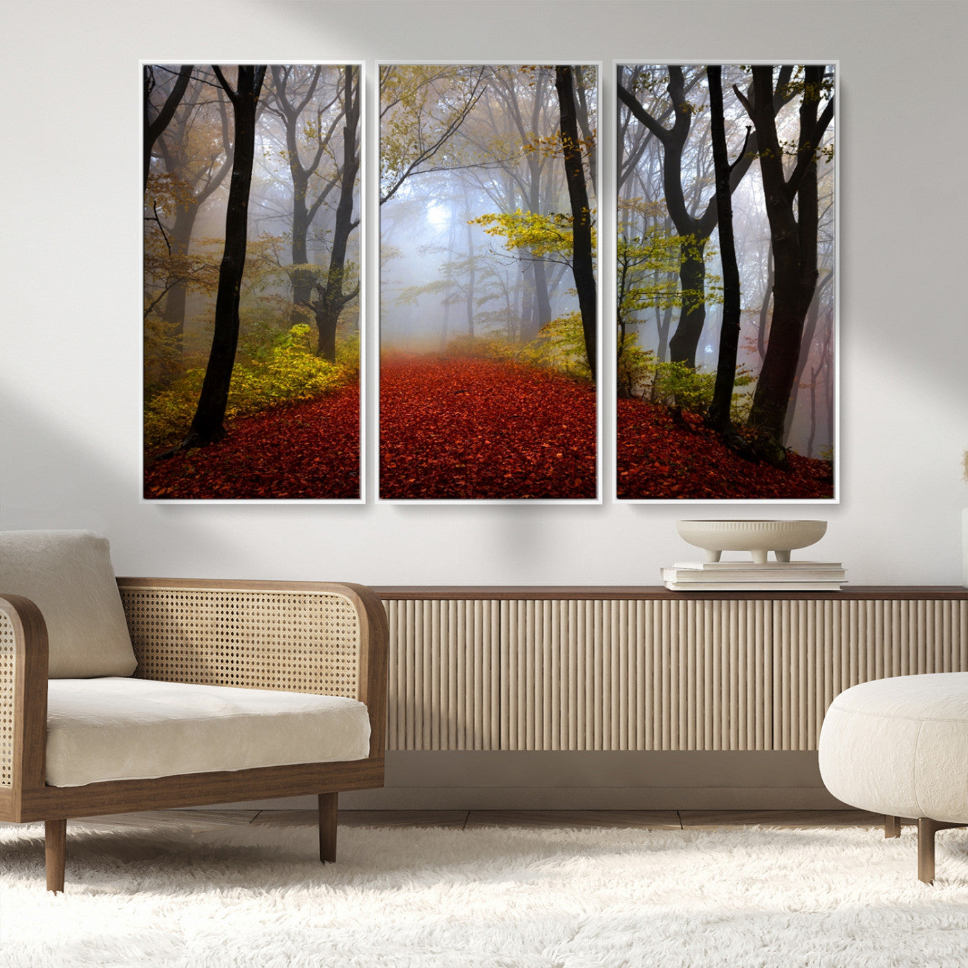 MGV-FC-48X32-3P - Foggy Forest Wall Art Landscape Canvas Print
