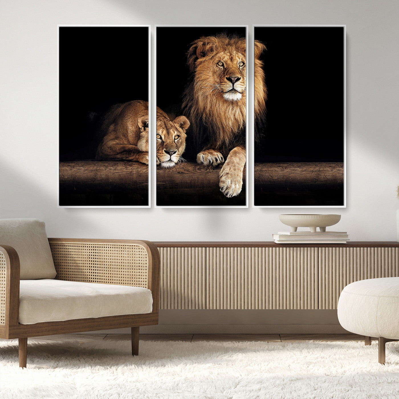 MGV-FC-48X32-3P - Lion Canvas Wall Art Animal Print