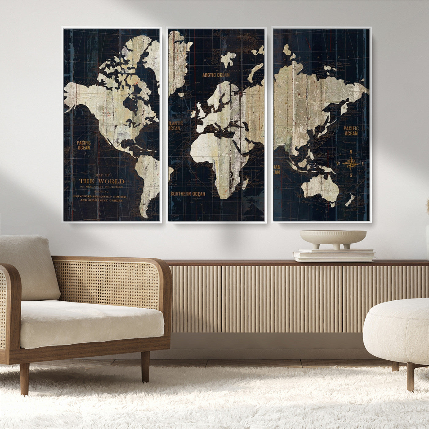 MGV-FC-48X32-3P - Push Pin World Map Canvas Print – Framed Wall Art for Couples to Track Their Travels – Anniversary