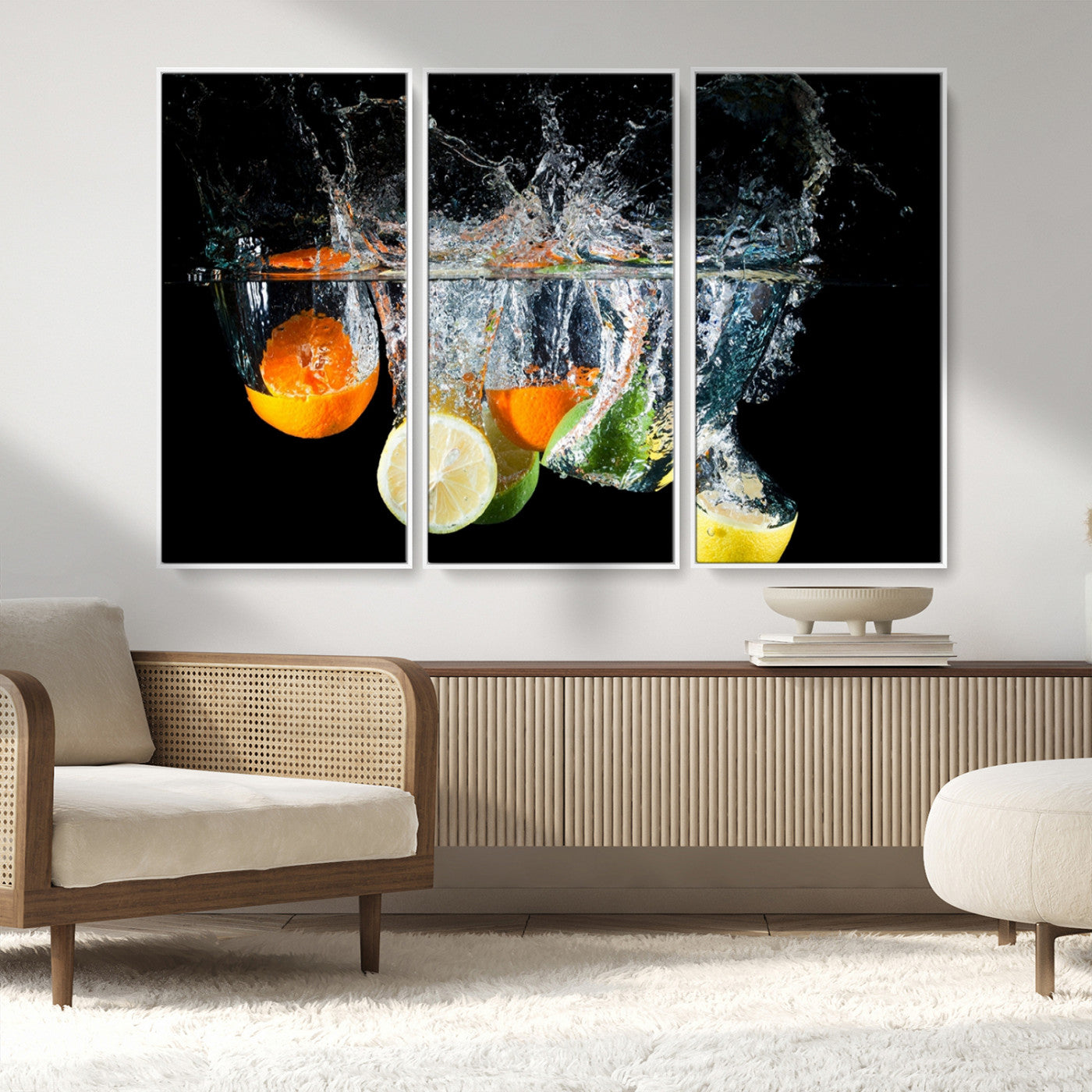 MGV-FC-48X32-3P - Kitchen Wall Art, Kitchen Fruits Art Canvas Print