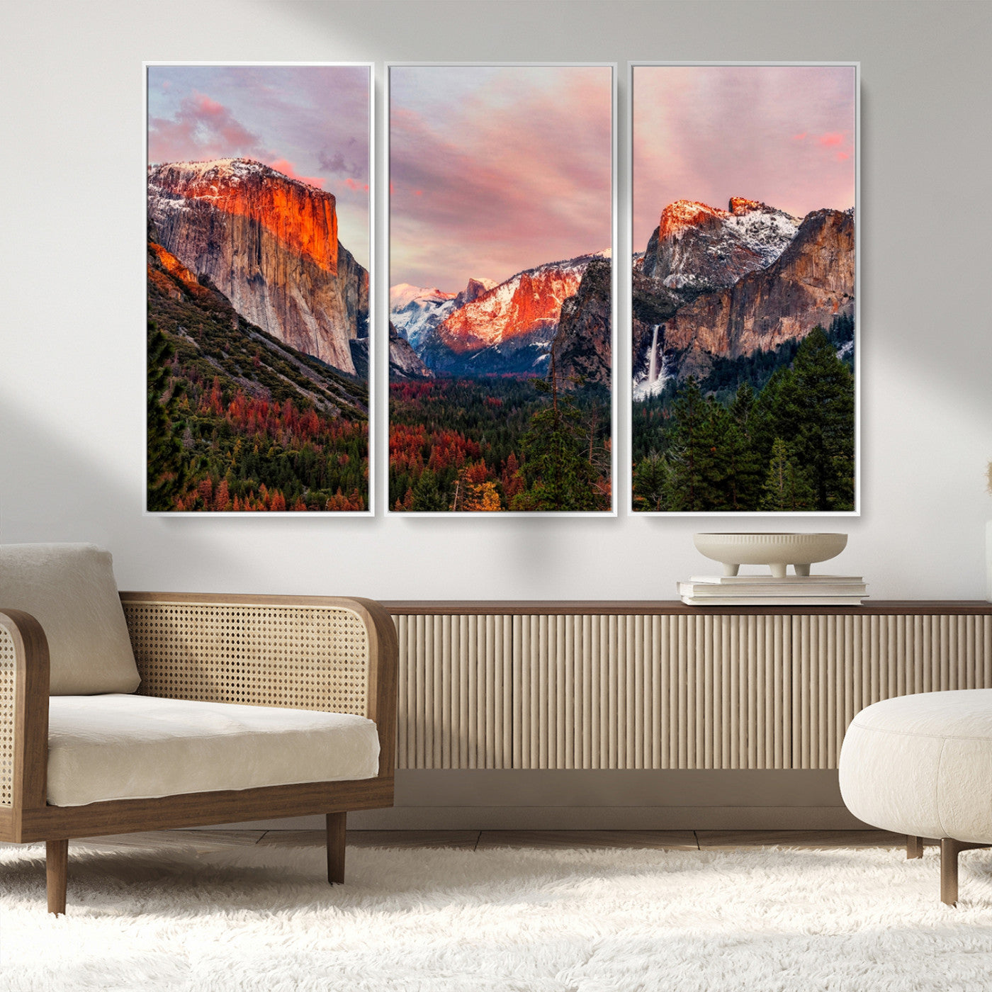 MGV-FC-48X32-3P - Yosemite Half Dome Wall Art Canvas Print El Capitan