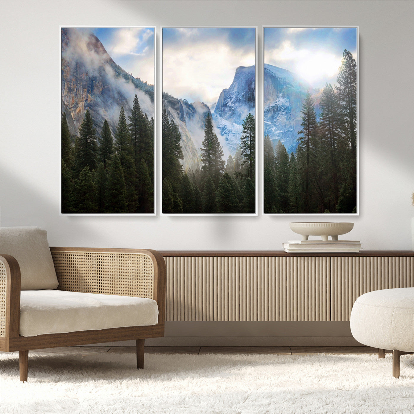 MGV-FC-48X32-3P - Half Dome Yosemite Calinia Wall Art Canvas Print El Capitan