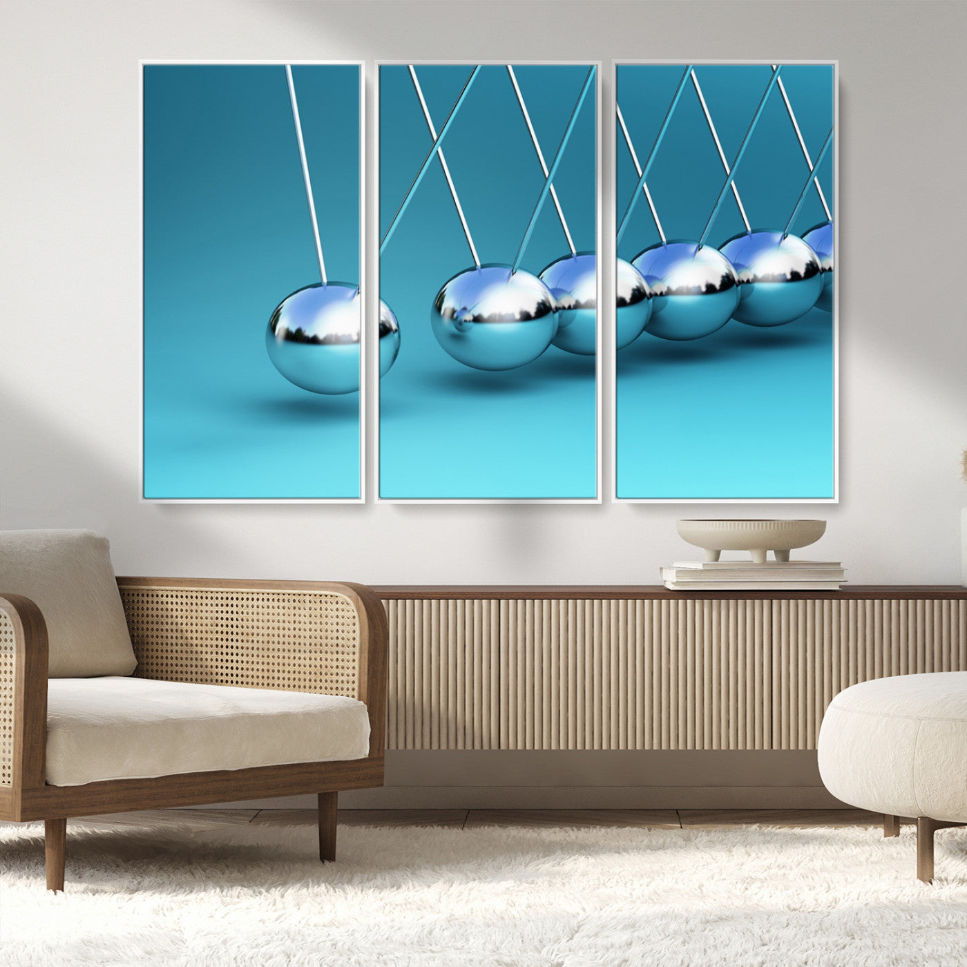MGV-FC-48X32-3P - Wall Art Newton's Cradle Canvas Print, Framed Newton Cradle Canvas Print