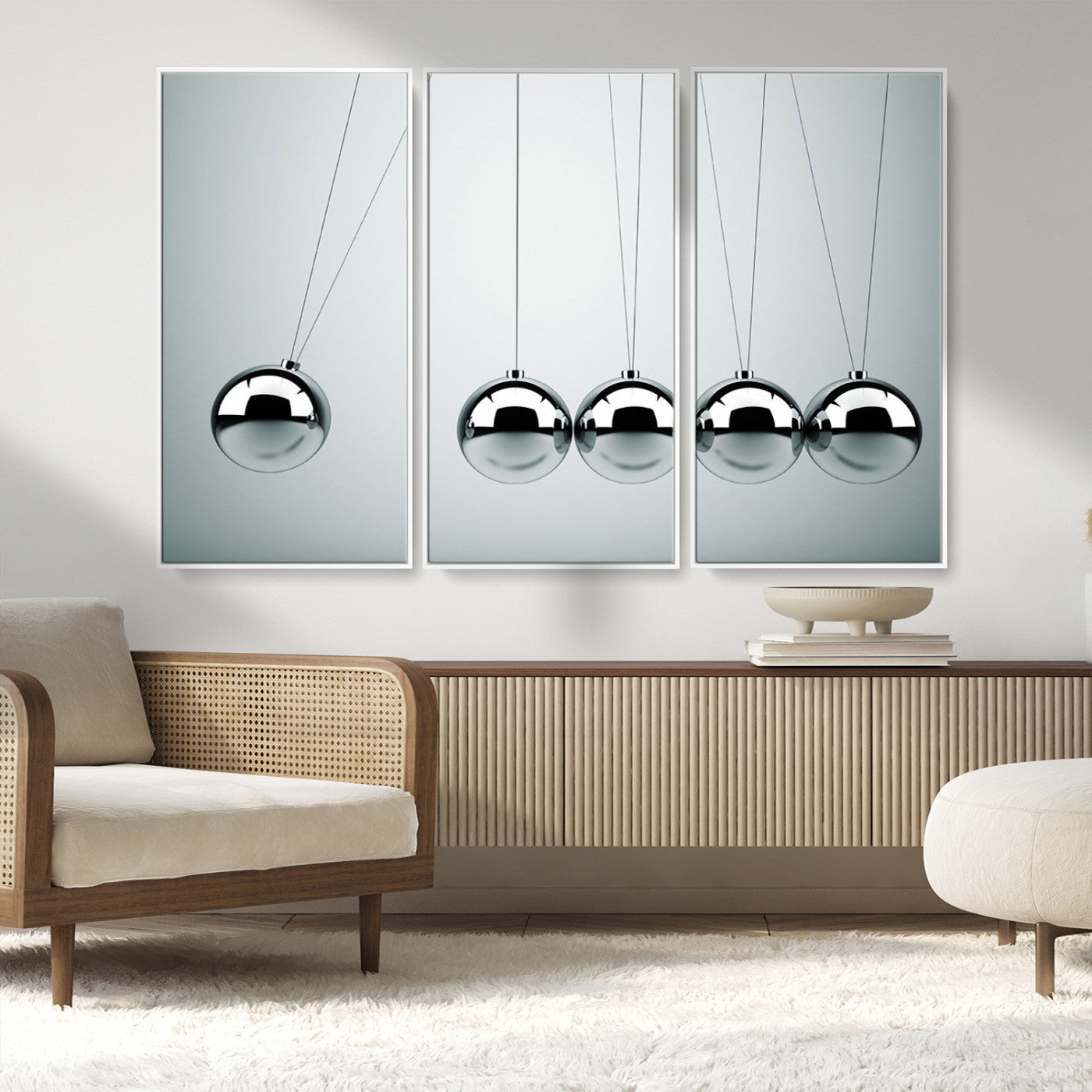 MGV-FC-48X32-3P - Newton's Cradle Wall Art Canvas Print, Framed Newton Cradle Wall Art