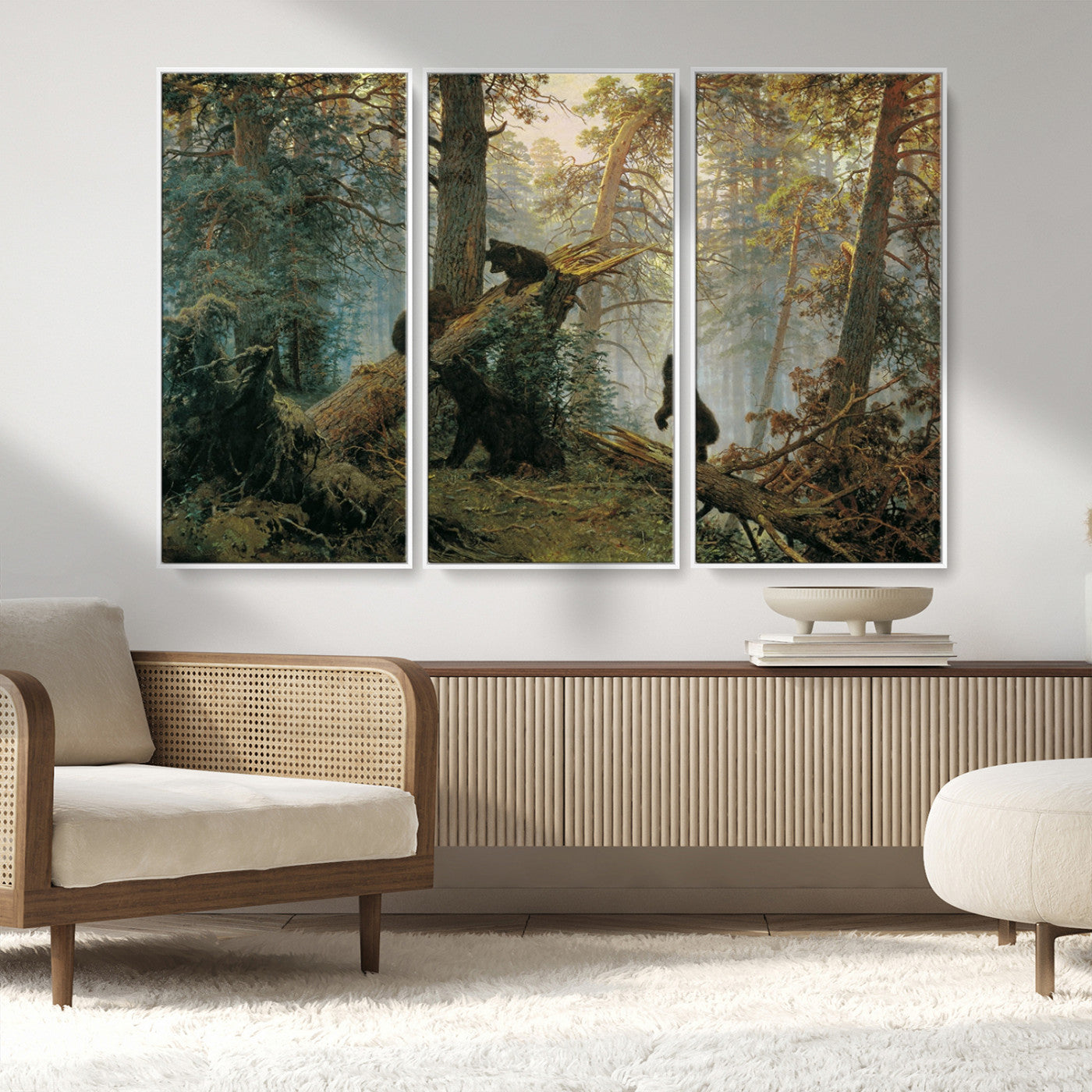 MGV-FC-48X32-3P - Grizzly Bear Cubs Wall Art Canvas Print