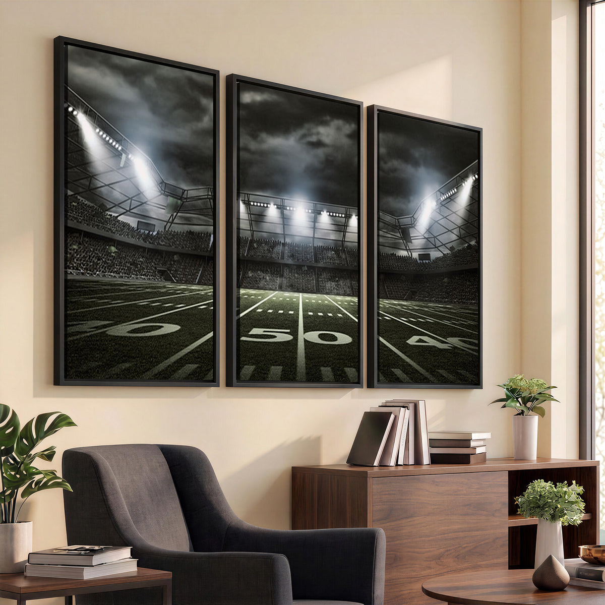 90107-MGV-CV-36X24 - American Football Stadium Wall Art Canvas Print, Stadium Sport Wall Art Print