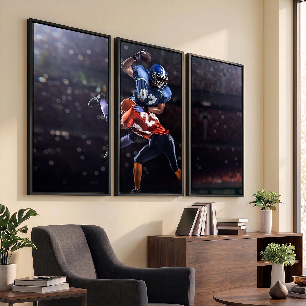 76491-MGV-CV-36X24 - American Football Wall Art Canvas Print, Stadium Sport Wall Art Print
