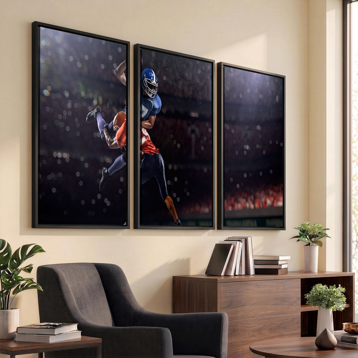 68009-MGV-CV-36X24 - American Football Wall Art Canvas Print, Stadium Sport Wall Art Print