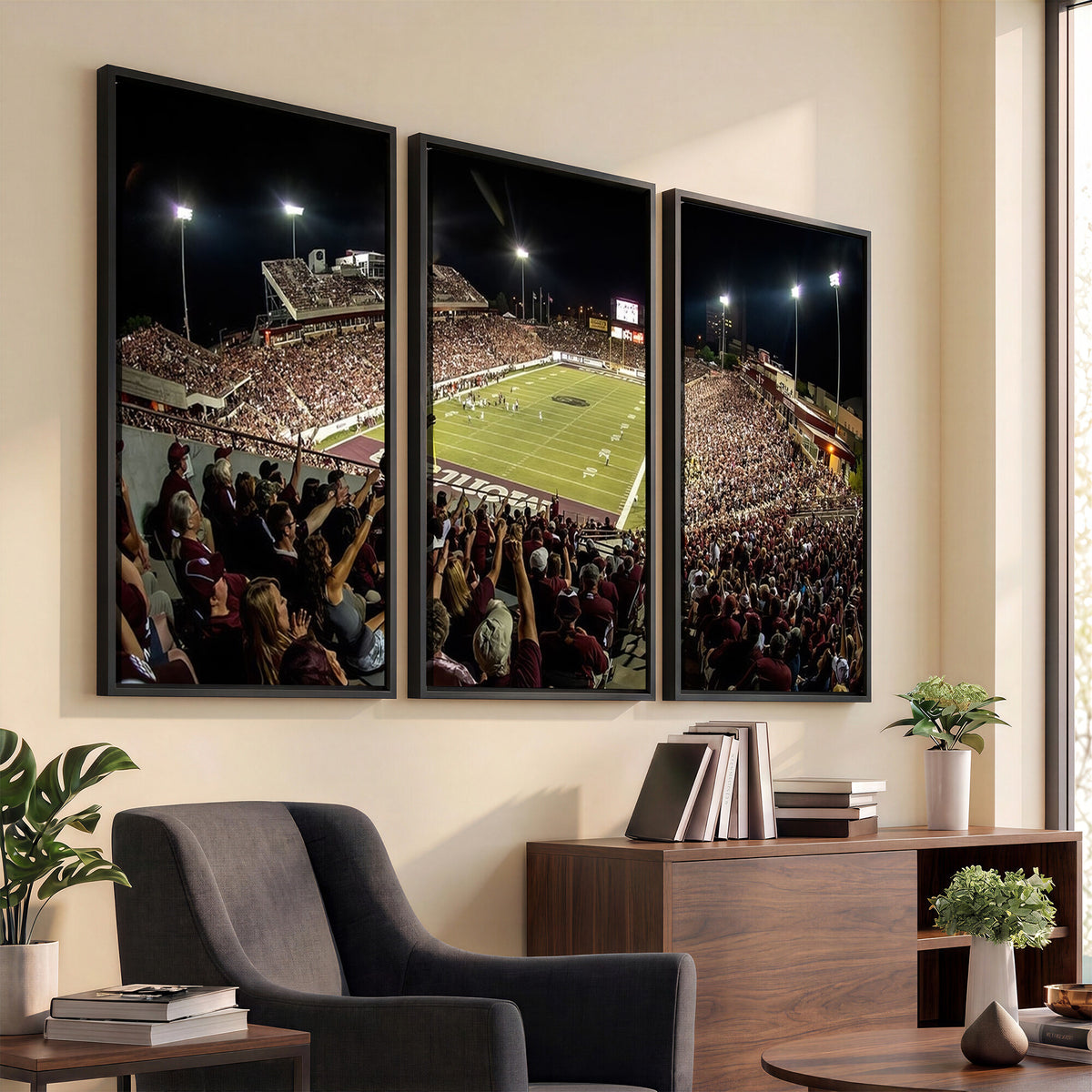 94126-MGV-CV-36X24 - Washington-Grizzly Stadium Canvas Wall Art | Exciting Game Night Atmosphere in Panoramic View