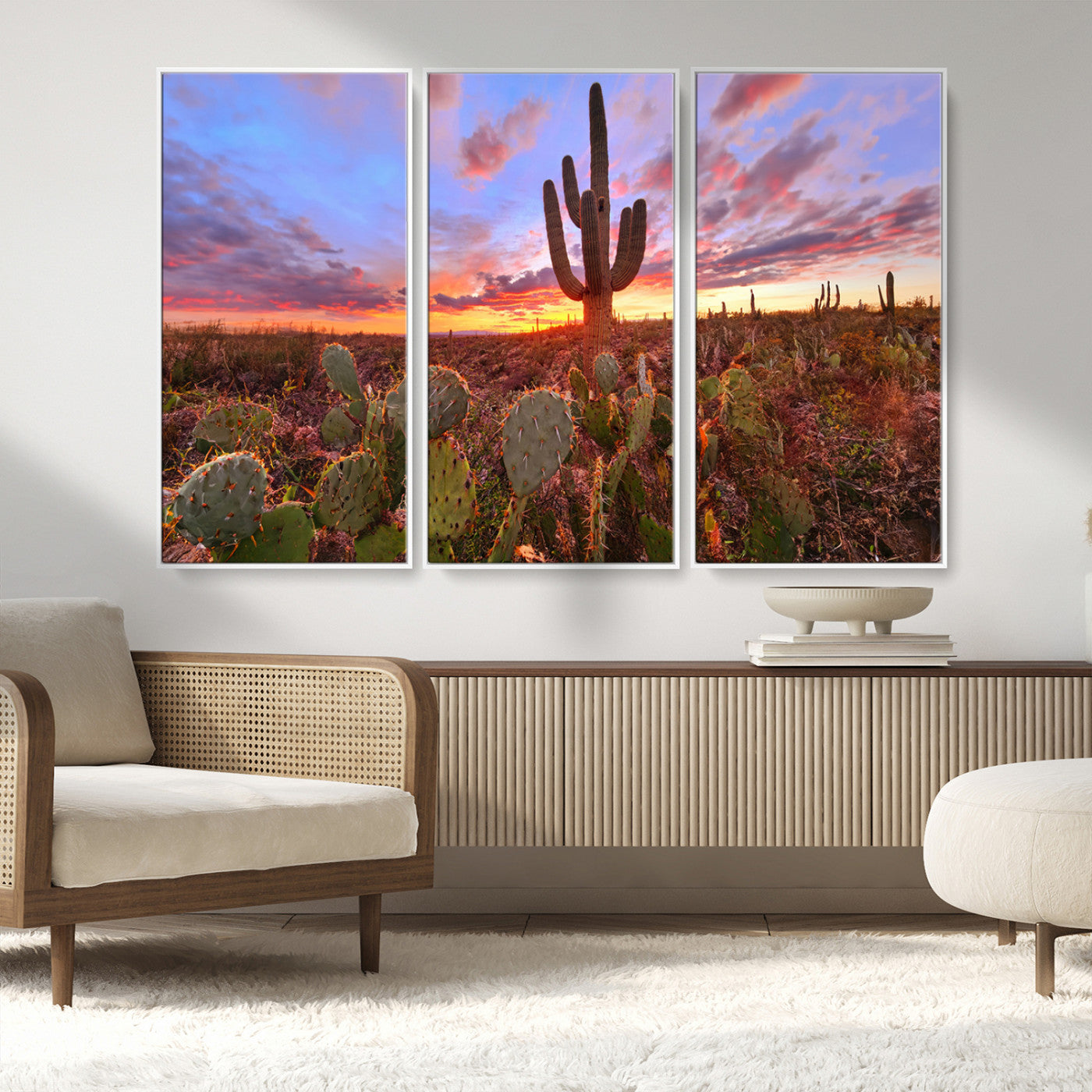 MGV-FC-48X32-3P - Arizona Desert Sunset Wall Art Canvas Print
