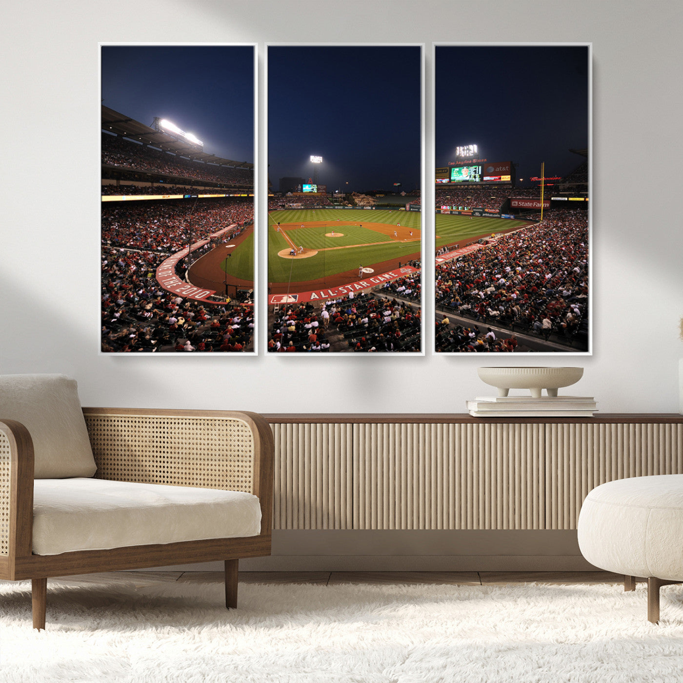 MGV-FC-48X32-3P - Los Angeles Angels Baseball Team Print - Anaheim Angel Stadium Wall Art Canvas Print