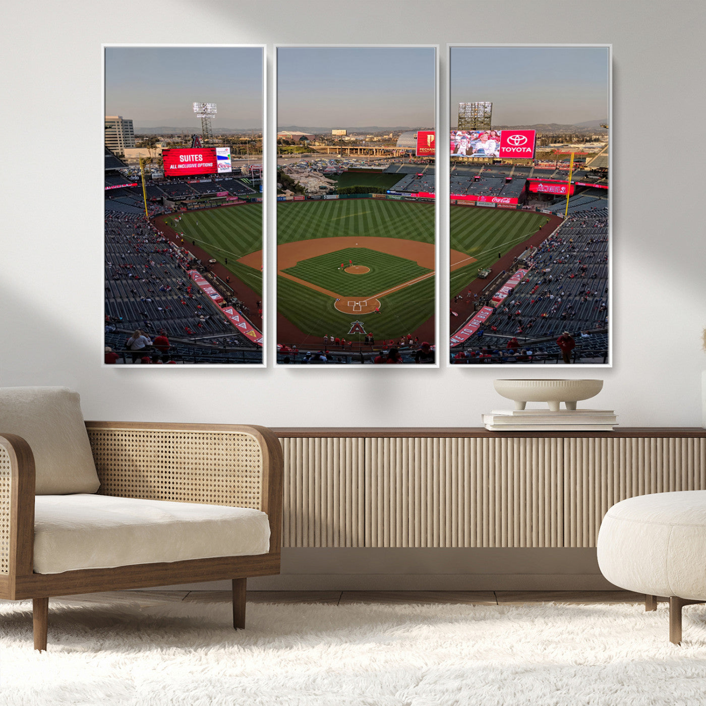 MGV-FC-48X32-3P - Los Angeles Angels Baseball Canvas Print - Anaheim Angel Stadium Wall Art Canvas Print