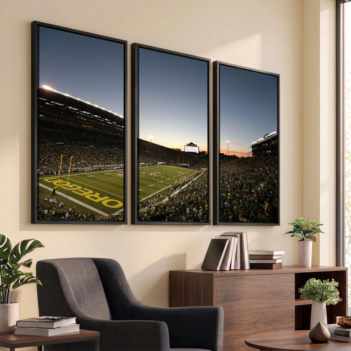21429-MGV-CV-36X24 - Oregon Ducks Football Team Print - Eugene Autzen Stadium Wall Art Canvas Print