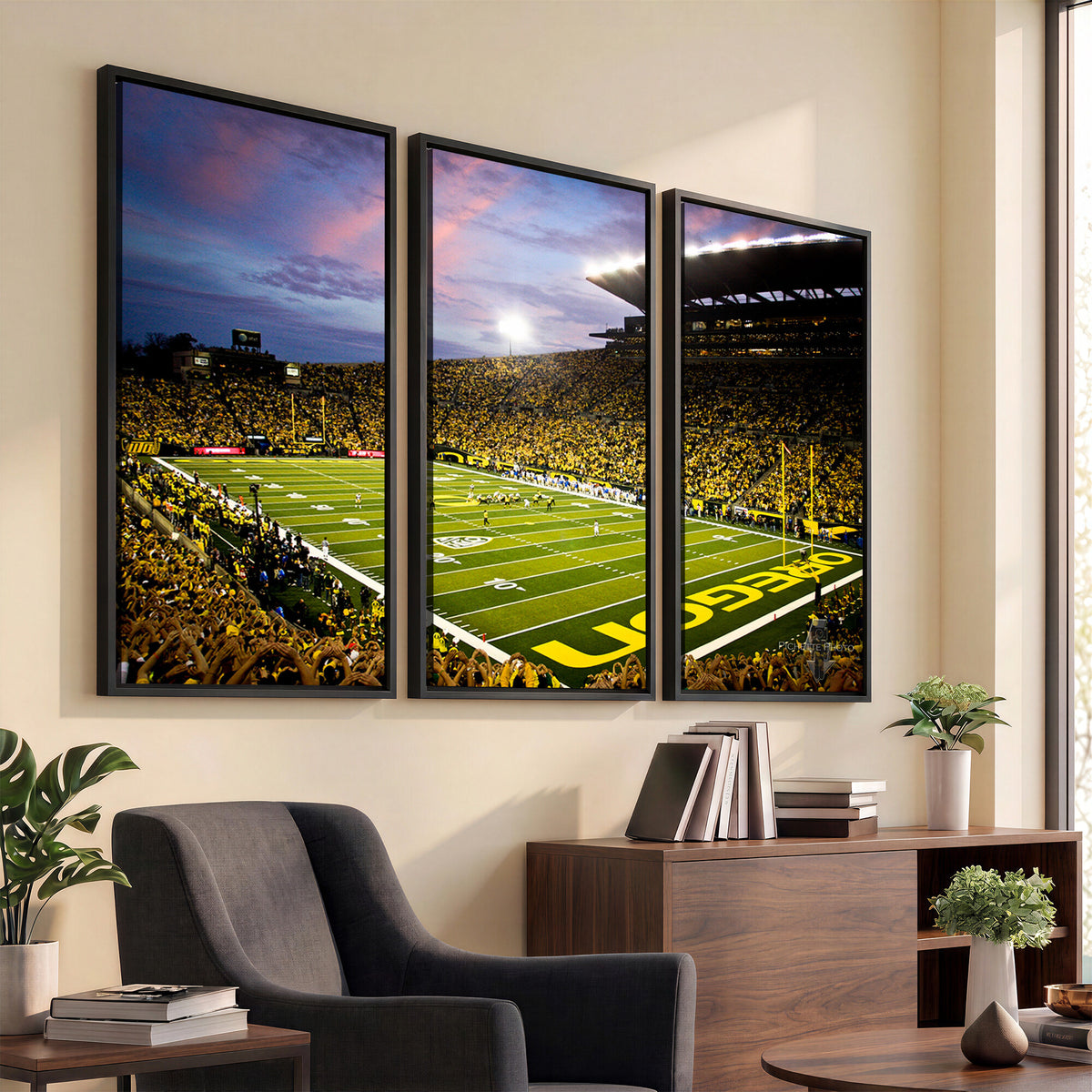 72017-MGV-CV-36X24 - University of Oregon Ducks Football Team Print, Eugene, Framed and Ready to Hang